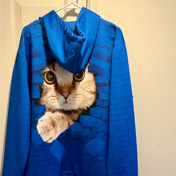 Cat themed sweatshirt with hoodie. Unisex - Picture 13 of 16